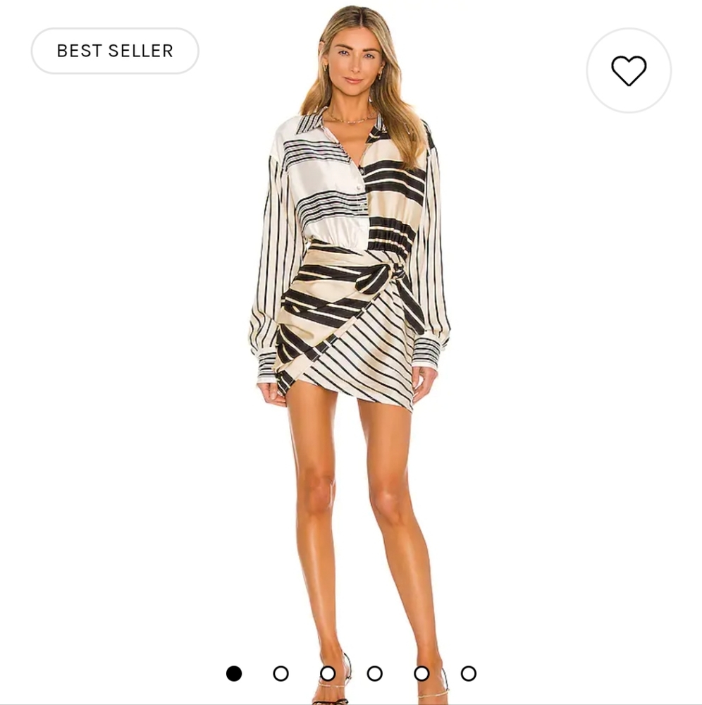 L'academie Revolve The Kamille Wrap Mini Dress in Multi Stripe Size M